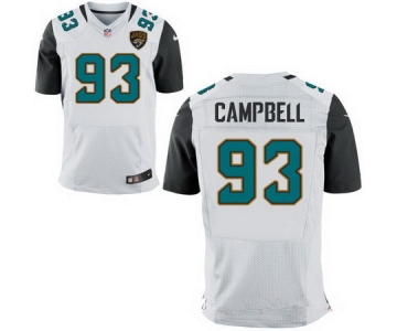 Men's Jacksonville Jaguars #93 Calais Campbell White Road Stitched NFL Nike Elite Jersey