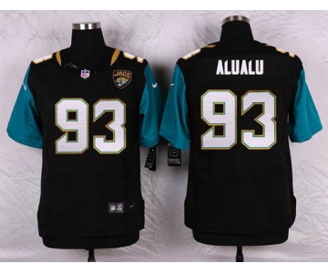 Men's Jacksonville Jaguars #93 Tyson Alualu Black Team Color NFL Nike Elite Jersey