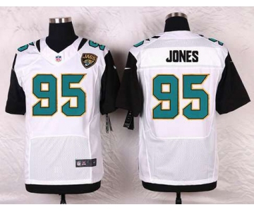 Men's Jacksonville Jaguars #95 Abry Jones White Road NFL Nike Elite Jersey