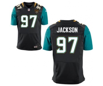 Men's Jacksonville Jaguars #97 Malik Jackson Black Team Color NFL Nike Elite Jersey