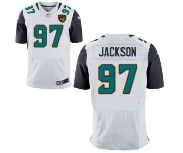 Men's Jacksonville Jaguars #97 Malik Jackson White Road NFL Nike Elite Jersey