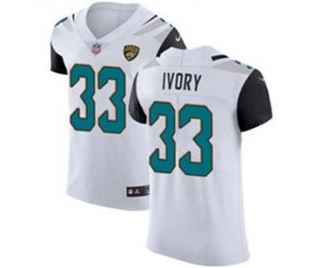 Men's Nike Jacksonville Jaguars #33 Chris Ivory White Stitched NFL Vapor Untouchable Elite Jersey