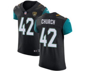 Men's Nike Jacksonville Jaguars #42 Barry Church Black Alternate Stitched NFL Vapor Untouchable Elite Jersey