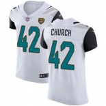 Men's Nike Jacksonville Jaguars #42 Barry Church White Stitched NFL Vapor Untouchable Elite Jersey