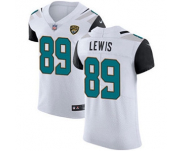 Men's Nike Jacksonville Jaguars #89 Marcedes Lewis White Stitched NFL Vapor Untouchable Elite Jersey