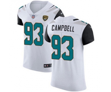 Men's Nike Jacksonville Jaguars #93 Calais Campbell White Stitched NFL Vapor Untouchable Elite Jersey