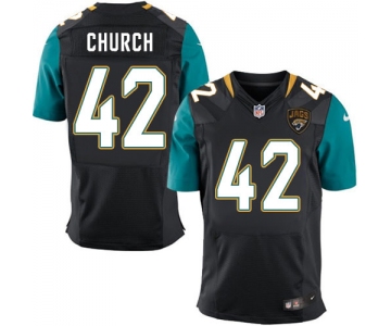 Nike Jaguars #42 Barry Church Black Alternate Men's Stitched NFL Elite Jersey