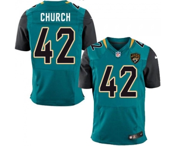 Nike Jaguars #42 Barry Church Teal Green Team Color Men's Stitched NFL Elite Jersey