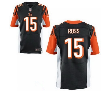 Men's 2017 NFL Draft Cincinnati Bengals #15 John Ross Black Alternate Stitched NFL Nike Elite Jersey