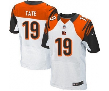 Men's Cincinnati Bengals #19 Brandon Tate White Road NFL Nike Elite Jersey