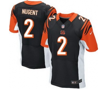 Men's Cincinnati Bengals #2 Mike Nugent Black Team Color NFL Nike Elite Jersey