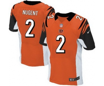 Men's Cincinnati Bengals #2 Mike Nugent Orange Alternate NFL Nike Elite Jersey