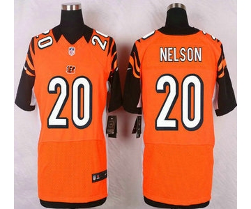 Men's Cincinnati Bengals #20 Reggie Nelson Orange Alternate NFL Nike Elite Jersey