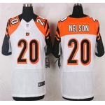 Men's Cincinnati Bengals #20 Reggie Nelson White Road NFL Nike Elite Jersey