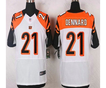 Men's Cincinnati Bengals #21 Darqueze Dennard White Road NFL Nike Elite Jersey