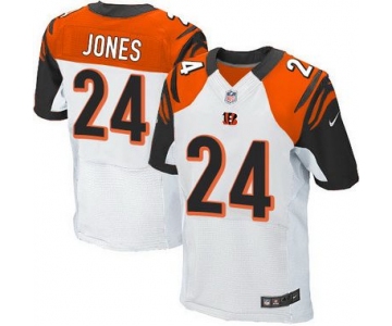 Men's Cincinnati Bengals #24 Adam Jones White Road NFL Nike Elite Jersey