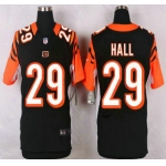 Men's Cincinnati Bengals #29 Leon Hall Black Team Color NFL Nike Elite Jersey