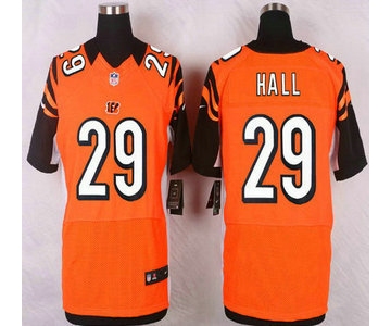 Men's Cincinnati Bengals #29 Leon Hall Orange Alternate NFL Nike Elite Jersey