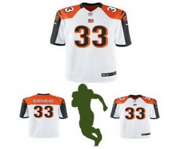 Men's Cincinnati Bengals #33 Rex Burkhead White Road NFL Nike Elite Jersey