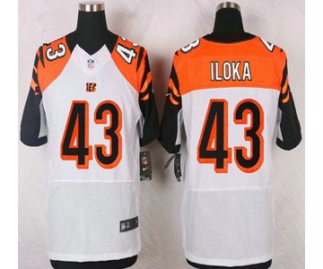 Men's Cincinnati Bengals #43 Leon Hall White Road NFL Nike Elite Jersey