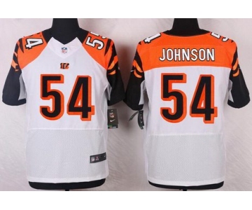 Men's Cincinnati Bengals #54 Bob Johnson White Retired Player NFL Nike Elite Jersey