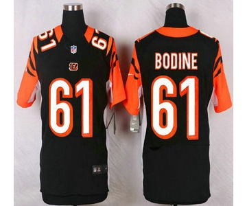 Men's Cincinnati Bengals #61 Russell Bodine Black Team Color NFL Nike Elite Jersey