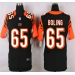 Men's Cincinnati Bengals #65 Clint Boling Black Team Color NFL Nike Elite Jersey