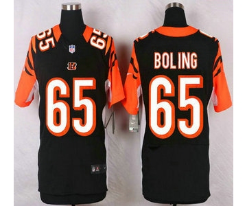 Men's Cincinnati Bengals #65 Clint Boling Black Team Color NFL Nike Elite Jersey