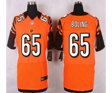 Men's Cincinnati Bengals #65 Clint Boling Orange Alternate NFL Nike Elite Jersey