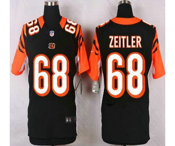 Men's Cincinnati Bengals #68 Kevin Zeitler Black Team Color NFL Nike Elite Jersey