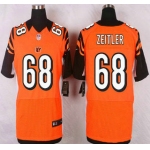 Men's Cincinnati Bengals #68 Kevin Zeitler Orange Alternate NFL Nike Elite Jersey