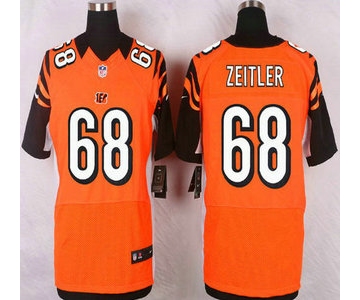 Men's Cincinnati Bengals #68 Kevin Zeitler Orange Alternate NFL Nike Elite Jersey