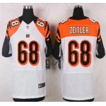 Men's Cincinnati Bengals #68 Kevin Zeitler White Road NFL Nike Elite Jersey