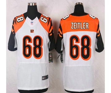 Men's Cincinnati Bengals #68 Kevin Zeitler White Road NFL Nike Elite Jersey