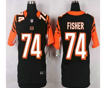 Men's Cincinnati Bengals #74 Jake Fisher Black Team Color NFL Nike Elite Jersey