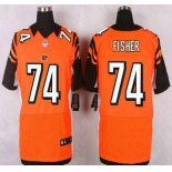 Men's Cincinnati Bengals #74 Jake Fisher Orange Alternate NFL Nike Elite Jersey