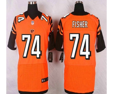 Men's Cincinnati Bengals #74 Jake Fisher Orange Alternate NFL Nike Elite Jersey