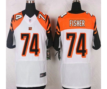 Men's Cincinnati Bengals #74 Jake Fisher White Road NFL Nike Elite Jersey