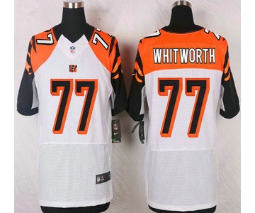 Men's Cincinnati Bengals #77 Andrew Whitworth White Road NFL Nike Elite Jersey