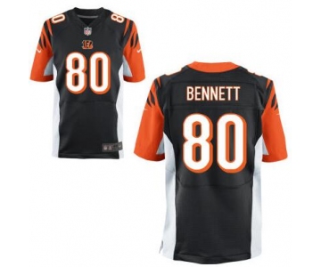 Men's Cincinnati Bengals #80 Michael Bennett Black Team Color NFL Nike Elite Jersey