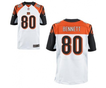 Men's Cincinnati Bengals #80 Michael Bennett White Road NFL Nike Elite Jersey