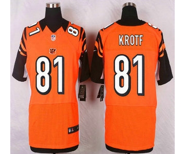 Men's Cincinnati Bengals #81 Tyler Kroft Orange Alternate NFL Nike Elite Jersey