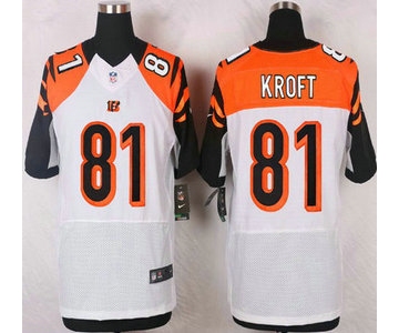 Men's Cincinnati Bengals #81 Tyler Kroft White Road NFL Nike Elite Jersey