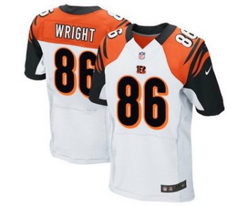 Men's Cincinnati Bengals #86 James Wright White Road NFL Nike Elite Jersey