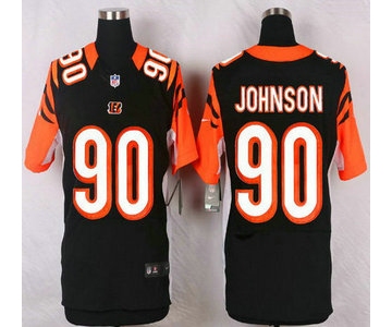 Men's Cincinnati Bengals #90 Michael Johnson Black Team Color NFL Nike Elite Jersey