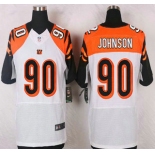 Men's Cincinnati Bengals #90 Michael Johnson White Road NFL Nike Elite Jersey