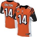 Nike Cincinnati Bengals #14 Andy Dalton Orange C Patch Elite Jersey