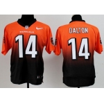 Nike Cincinnati Bengals #14 Andy Dalton Orange/Black Fadeaway Elite Jersey