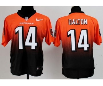 Nike Cincinnati Bengals #14 Andy Dalton Orange/Black Fadeaway Elite Jersey