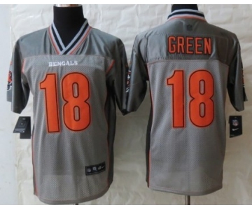 Nike Cincinnati Bengals #18 A.J. Green 2013 Gray Vapor Elite Jersey